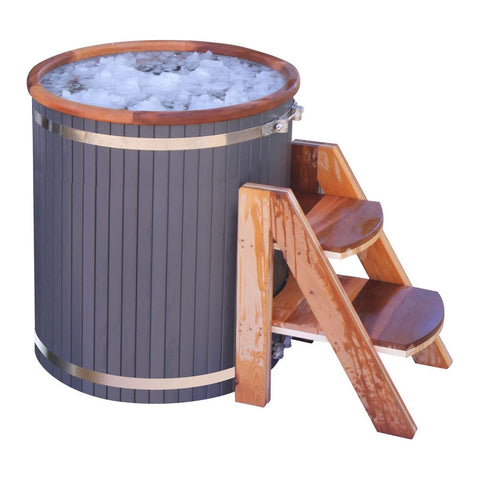 Aleko Outdoor Furniture 33.5” x 31.5” 118 Gallon Water Capacity Outdoor Wooden Ice Bath Cold Plunge Tub by Aleko 703980261613 RBCHTUB-AP 33.5”x31.5” 118 Gallon Water Outdoor Wooden Ice Bath Cold Plunge Aleko