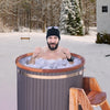 Image of Aleko Outdoor Furniture 33.5” x 31.5” 118 Gallon Water Capacity Outdoor Wooden Ice Bath Cold Plunge Tub by Aleko 703980261613 RBCHTUB-AP 33.5”x31.5” 118 Gallon Water Outdoor Wooden Ice Bath Cold Plunge Aleko