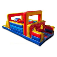 27 Feet Rainbow Inflatable Obstacle Course by Bouncer Depot