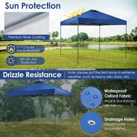 Costway Canopies & Gazebos 10 x 10 Feet Foldable Outdoor Instant Pop-up Canopy with Carry Bag by Costway 10 x 10 Feet Foldable Outdoor Instant Pop-up Canopy with Carry Bag 