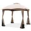 Image of Costway Canopies & Gazebos 10 X 10 Feet Patio Double-Vent Gazebo with Privacy Netting and 4 Sandbags by Costway 16953278 10 X 10 Feet Patio Double-Vent Gazebo w/ Privacy Netting & 4 Sandbags 