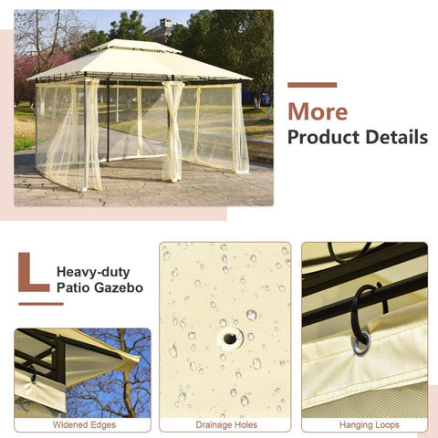 Costway Canopies & Gazebos 10 x 13 Feet Tent Canopy Shelter with Removable Netting Sidewall by Costway 10 x 13 Feet Tent Canopy Shelter with Removable Netting Sidewall