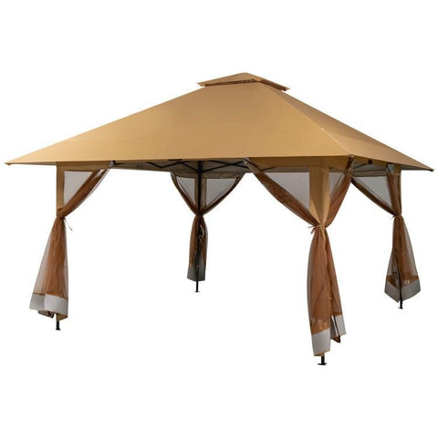 Costway Canopies & Gazebos 13 x 13 Feet Pop-up Instant Gazebo Canopy Tent with Mesh Sidewall by Costway 49786152 13 x 13 Feet Pop-up Instant Gazebo Canopy Tent with Mesh Sidewall 