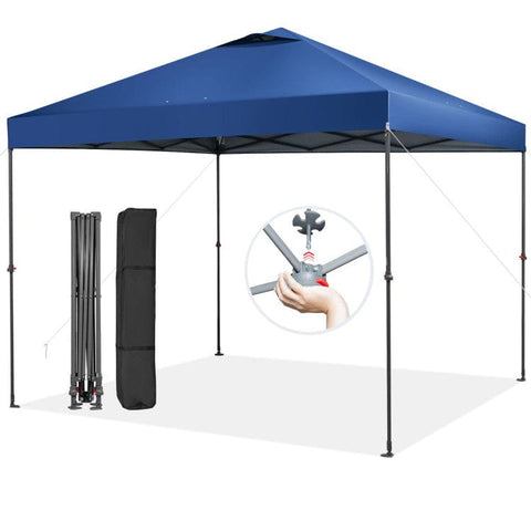 Costway Canopies & Gazebos Blue 10 x 10 Feet Foldable Outdoor Instant Pop-up Canopy with Carry Bag by Costway 78194362-B 10 x 10 Feet Foldable Outdoor Instant Pop-up Canopy with Carry Bag 