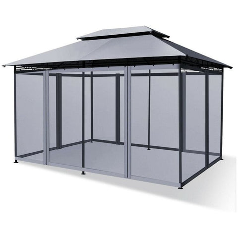 Costway Canopies & Gazebos Gray 10 x 13 Feet Tent Canopy Shelter with Removable Netting Sidewall by Costway 28934562-G 10 x 13 Feet Tent Canopy Shelter with Removable Netting Sidewall