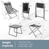 Image of Costway Folding Chairs & Stools 5-Piece Patio Sling Chair Set Folding Lounge Chairs with Footrests and Coffee Table by Costway 48659317 5pc Patio Sling Chair Set Folding Lounge Chairs Footrests Coffee Table