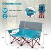 Image of Costway Folding Chairs & Stools Oversized Camping Chair Folding Loveseat Camping Couch with Cup Holders & Thick Padding by Costway