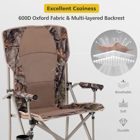Costway Folding Chairs & Stools Portable Camping Chair with 400 LBS Metal Frame and Anti-Slip Feet by Costway 71249865 Portable Camping Chair 400 LBS Metal Frame Anti-Slip Feet by Costway