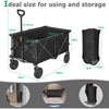 Image of costway Food Service Carts Outdoor Folding Wagon Cart with Adjustable Handle and Universal Wheels by Costway