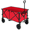 Image of costway Food Service Carts Outdoor Folding Wagon Cart with Adjustable Handle and Universal Wheels by Costway Folding Shopping Cart Water-Resistant Removable Canvas Bag Costway