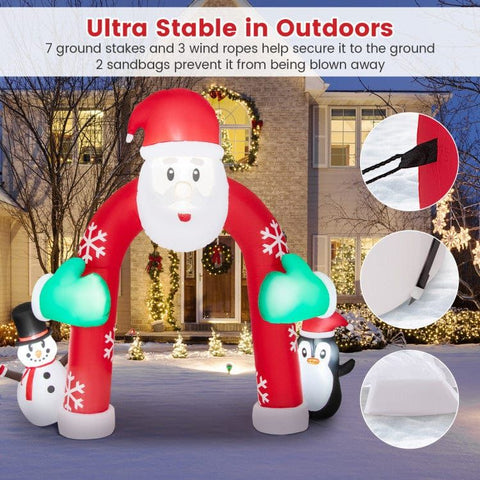 Costway Holiday Ornaments 10 Feet Lighted Christmas Inflatable Archway with Snowman and Penguin by Costway 61259873 10 Feet Lighted Christmas Inflatable Archway with Snowman and Penguin
