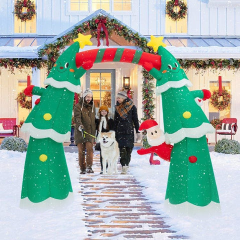 Costway Holiday Ornaments 11 Feet Lighted Christmas Inflatable Archway Decoration with Santa Claus by Costway 68352197 11 Feet Lighted Christmas Inflatable Archway Decoration with Santa Claus