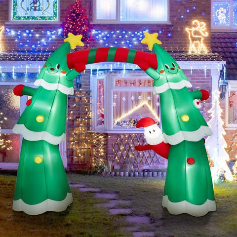 Costway Holiday Ornaments 11 Feet Lighted Christmas Inflatable Archway Decoration with Santa Claus by Costway 68352197 11 Feet Lighted Christmas Inflatable Archway Decoration with Santa Claus