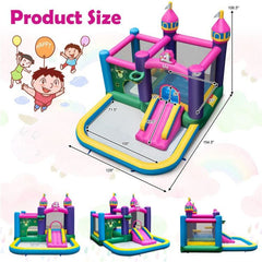 6-in-1 Kids Inflatable Unicorn-themed Bounce House by Costway