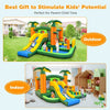 Image of Costway Inflatable Bouncers 8-in-1 Tropical Inflatable Bounce Castle with 2 Ball Pits Slide and Tunnel by Costway 8in1 Tropical Inflatable Bounce Castle 2 Ball Slide Tunnel Costway