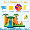 Image of Costway Inflatable Bouncers 8-in-1 Tropical Inflatable Bounce Castle with 2 Ball Pits Slide and Tunnel by Costway 8in1 Tropical Inflatable Bounce Castle 2 Ball Slide Tunnel Costway