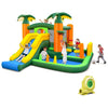Image of Costway Inflatable Bouncers With Blower 8-in-1 Tropical Inflatable Bounce Castle with 2 Ball Pits Slide and Tunnel by Costway 13275496 8in1 Tropical Inflatable Bounce Castle 2 Ball Slide Tunnel Costway