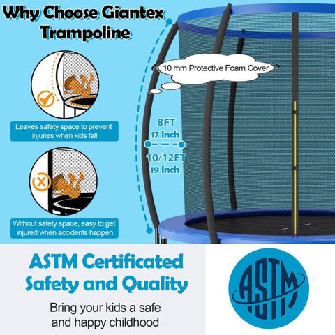 Costway Trampolines 10 Feet ASTM Approved Recreational Trampoline with Ladder by Costway 78416923