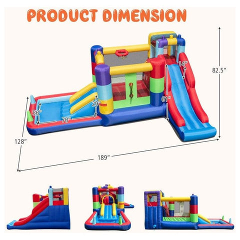 Costway Water Parks & Slides Inflatable Bounce House and Ball Pit by Costway 5 In 1 Kids Inflatable Climbing Bounce House by Costway SKU#32971845