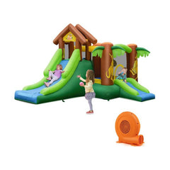 Kids Inflatable Jungle Bounce House Castle with 750W Blower by Costway