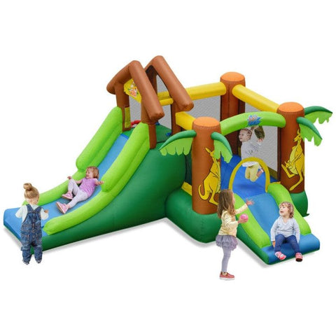 Costway Water Parks & Slides Kids Inflatable Jungle Bounce House Castle with Bag by Costway