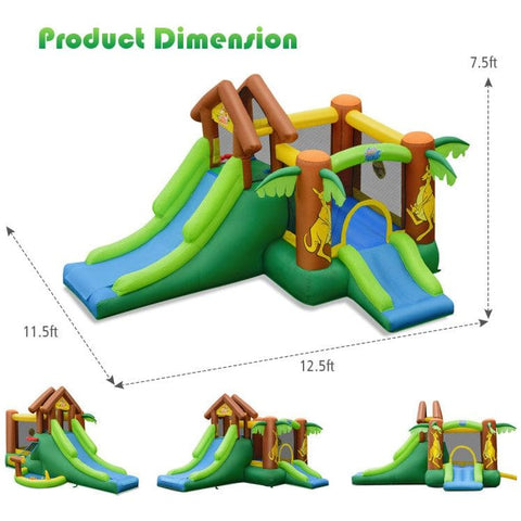 Costway Water Parks & Slides Kids Inflatable Jungle Bounce House Castle with Bag by Costway