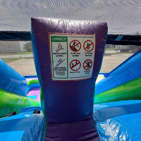 Eagle Bounce Inflatable Bouncers 13'H Dual Lane Purple Water Slide by Eagle Bounce