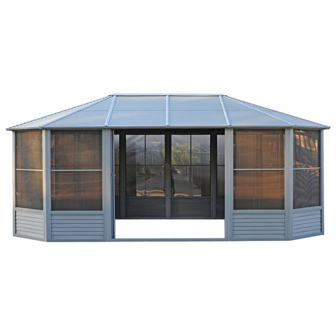 Gazebo Penguin Slate 12 ft. x 18 ft. Florence Metal Roof Solarium by Gazebo Penguin 060051090795 41218MR-32