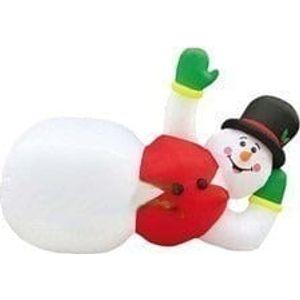 Gemmy Inflatables Christmas Inflatables 10'H Air Blown Inflatable Lazy Lounging Snowman by Gemmy Inflatable Y157