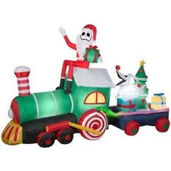 Gemmy Inflatables Christmas Inflatables 10' Jack Skellington on Christmas Train w/ Zeros by Gemmy Inflatables 119253