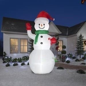 Gemmy Inflatables Christmas Inflatables 12'H Giant Snowman w/ Candy Cane by Gemmy Inflatables 882527