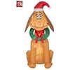 Image of Gemmy Inflatables Christmas Inflatables 4 1/2' Max Wearing Santa Hat w/ Wreath Around Neck by Gemmy Inflatables