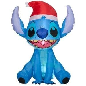 Gemmy Inflatables Christmas Inflatables 4.5' Disney's Stitch w/ Santa Hat by Gemmy Inflatables