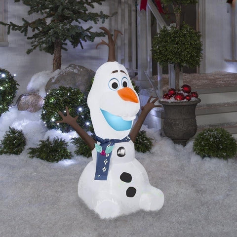Gemmy Inflatables Christmas Inflatables 4' Disney's Frozen Olaf w/ Christmas Blue Scarft by Gemmy Inflatable 114417