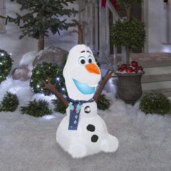 4' Disney's Frozen Olaf w/ Christmas Blue Scarf by Gemmy Inflatable