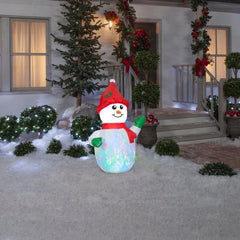 4' Kaleidoscope Snowman w/ Snow Hat by Gemmy Inflatables