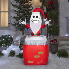 5.5' Jack Skellington as Santa in Chimney by Gemmy Inflatables