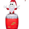 Image of Gemmy Inflatables Christmas Inflatables 5.5' Jack Skellington as Santa in Chimney by Gemmy Inflatables 881048