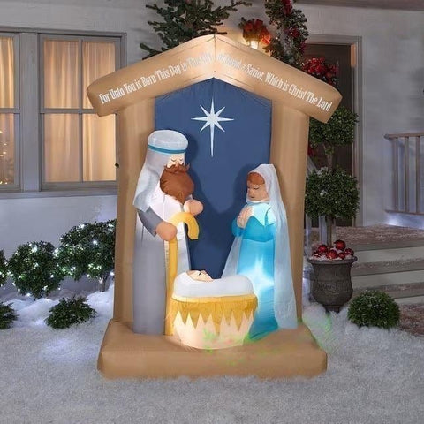 Gemmy Inflatables Christmas Inflatables 6 1/2' Christmas Nativity Scene w/ Stable by Gemmy Inflatable 115722 - 111735