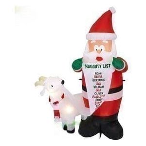 Gemmy Inflatables Christmas Inflatables 6'H  Inflatable Santa Claus Christmas Goat by Gemmy Inflatables 114601 - 2127412