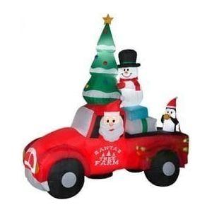 Gemmy Inflatables Christmas Inflatables 8'H Santa's Tree Farm Pick Up Truck Scene by Gemmy Inflatables 8' Santa's Christmas Tree Delivery Truck Reindeer by Gemmy Inflatables