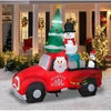 Image of Gemmy Inflatables Christmas Inflatables 8'H Santa's Tree Farm Pick Up Truck Scene by Gemmy Inflatables 8' Santa's Christmas Tree Delivery Truck Reindeer by Gemmy Inflatables