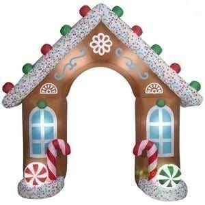 Gemmy Inflatables Christmas Inflatables 9'H Airblown Christmas Gingerbread Archway by Gemmy Inflatable 9' Gemmy Airblown Inflatable Christmas Gingerbread Man Archway