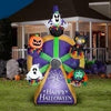 Image of Gemmy Inflatables Halloween Inflatables 9.5'H Animated Halloween Ferris Wheel w/ Micro LED by Gemmy Inflatable 10 1/2' Short Circuit Ghosts Tombstone by Gemmy Inflatable