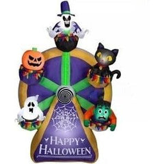Gemmy Inflatables Halloween Inflatables 9.5'H Animated Halloween Ferris Wheel w/ Micro LED by Gemmy Inflatable 10 1/2' Short Circuit Ghosts Tombstone by Gemmy Inflatable