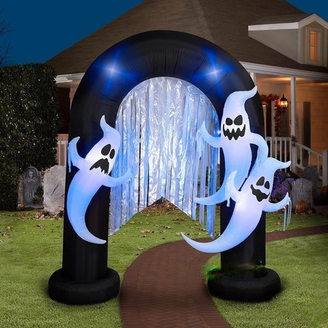 Gemmy Inflatables Halloween Inflatables 9' Lightshow Short Circuit Ghost Archway by Gemmy Inflatables 550316
