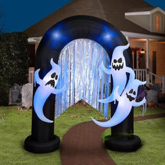 9' Halloween Lightshow Short Circuit Ghost Archway by Gemmy Inflatables