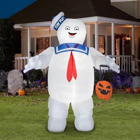 Gemmy Inflatables Inflatable Party Decorations 10' Ghostbuster's Stay Puft w/ Halloween Treat Tote by Gemmy Inflatables 225208 10' Ghostbuster's Stay Puft w/ Halloween Treat Tote Gemmy Inflatables