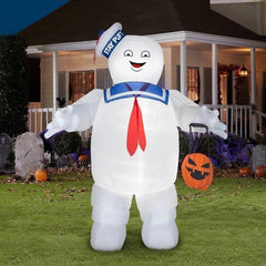 10' Ghostbuster's Stay Puft w/ Halloween Treat Tote by Gemmy Inflatables