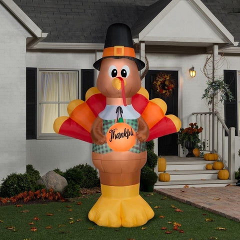 Gemmy Inflatables Inflatable Party Decorations 10' Giant Thanksgiving Turkey w/ Pumpkin by Gemmy Inflatables 221775